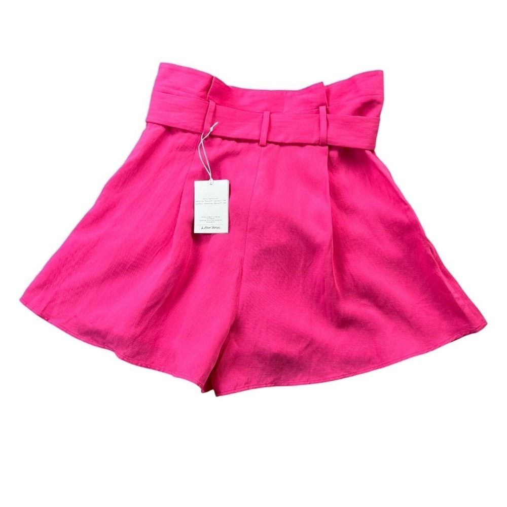 NWT & Other Stories Pink Paper Bag High-Waisted Shorts In Size 8 - Picture 6 of 12